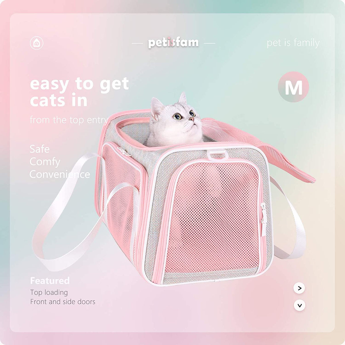 Medium Fantasy Pink Soft Travel Pet Carrier for Cats and Puppies