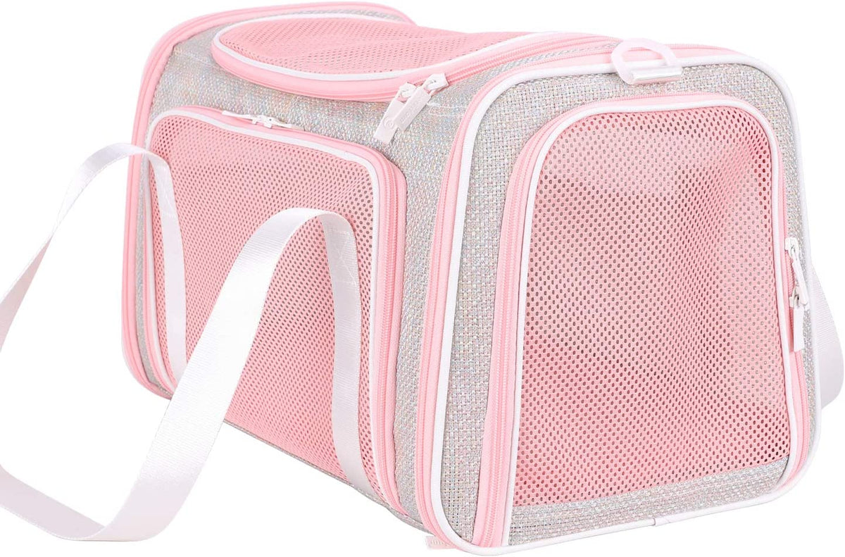Medium Fantasy Pink Soft Travel Pet Carrier for Cats and Puppies