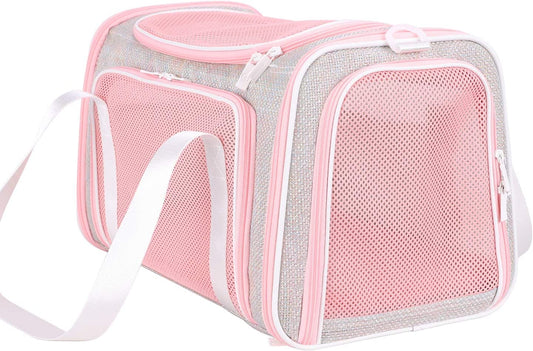 Medium Fantasy Pink Soft Travel Pet Carrier for Cats and Puppies
