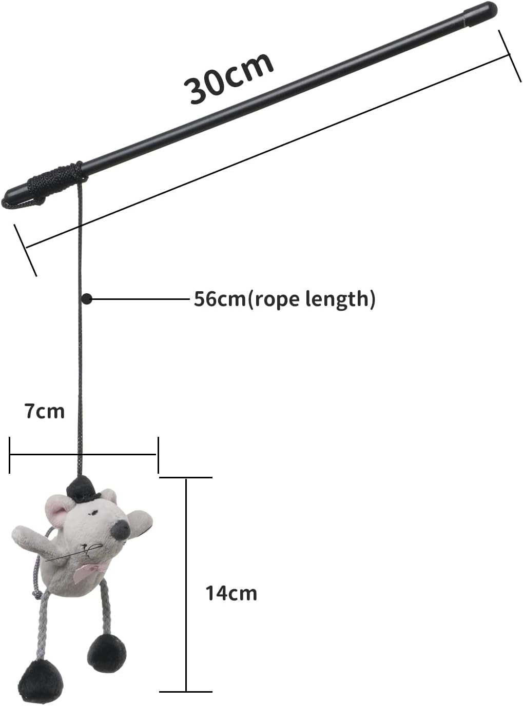 Interactive Cat Wand Toy with Teasing Mouse - Engaging Indoor Play for Kittens and Cats to Reduce Boredom