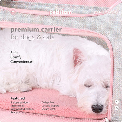 Medium Fantasy Pink Soft Travel Pet Carrier for Cats and Puppies