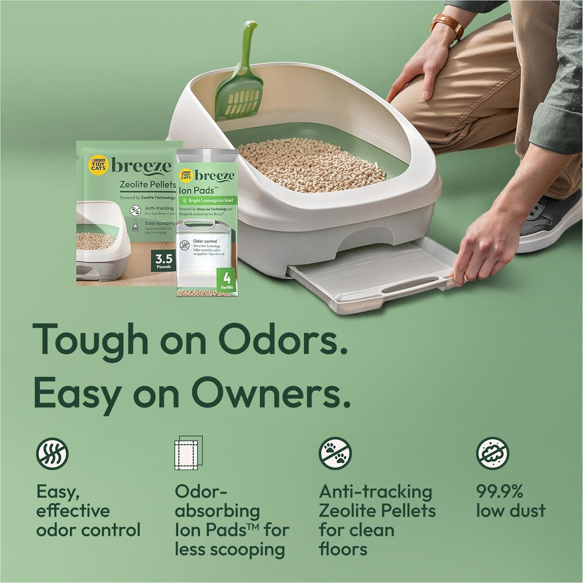 Breeze Enhanced Cat Litter Pellets Refill - Four 7 lb Bags