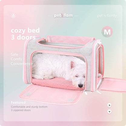Medium Fantasy Pink Soft Travel Pet Carrier for Cats and Puppies