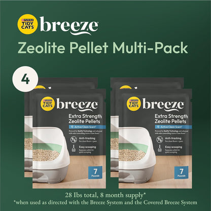 Breeze Enhanced Cat Litter Pellets Refill - Four 7 lb Bags