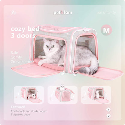 Medium Fantasy Pink Soft Travel Pet Carrier for Cats and Puppies