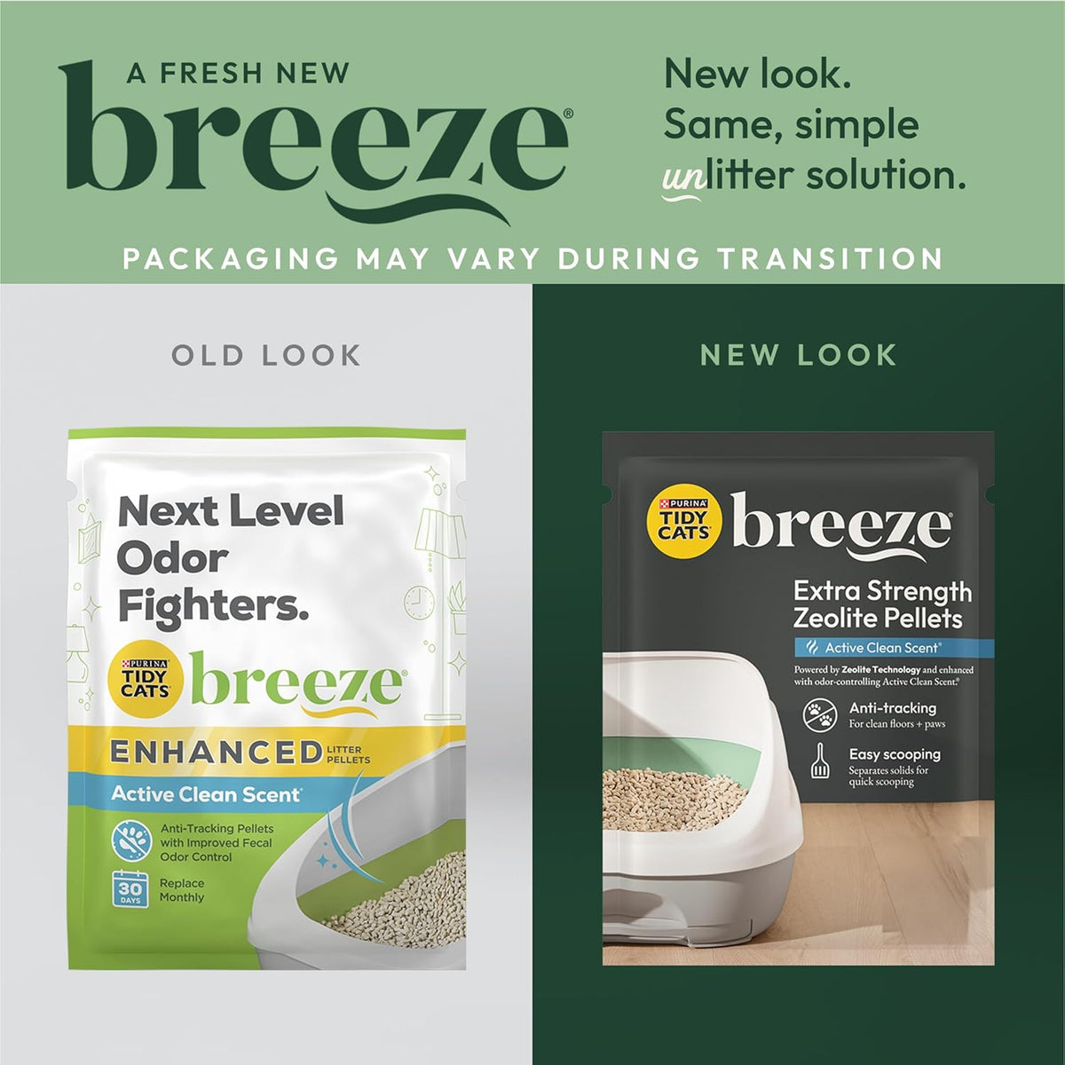 Breeze Enhanced Cat Litter Pellets Refill - Four 7 lb Bags