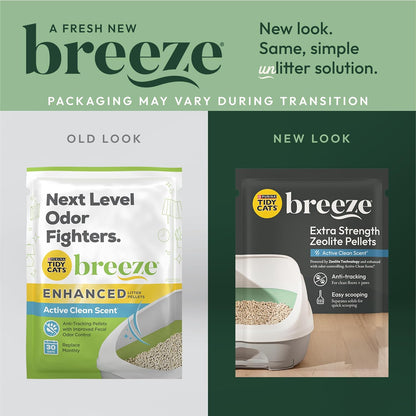 Breeze Enhanced Cat Litter Pellets Refill - Four 7 lb Bags