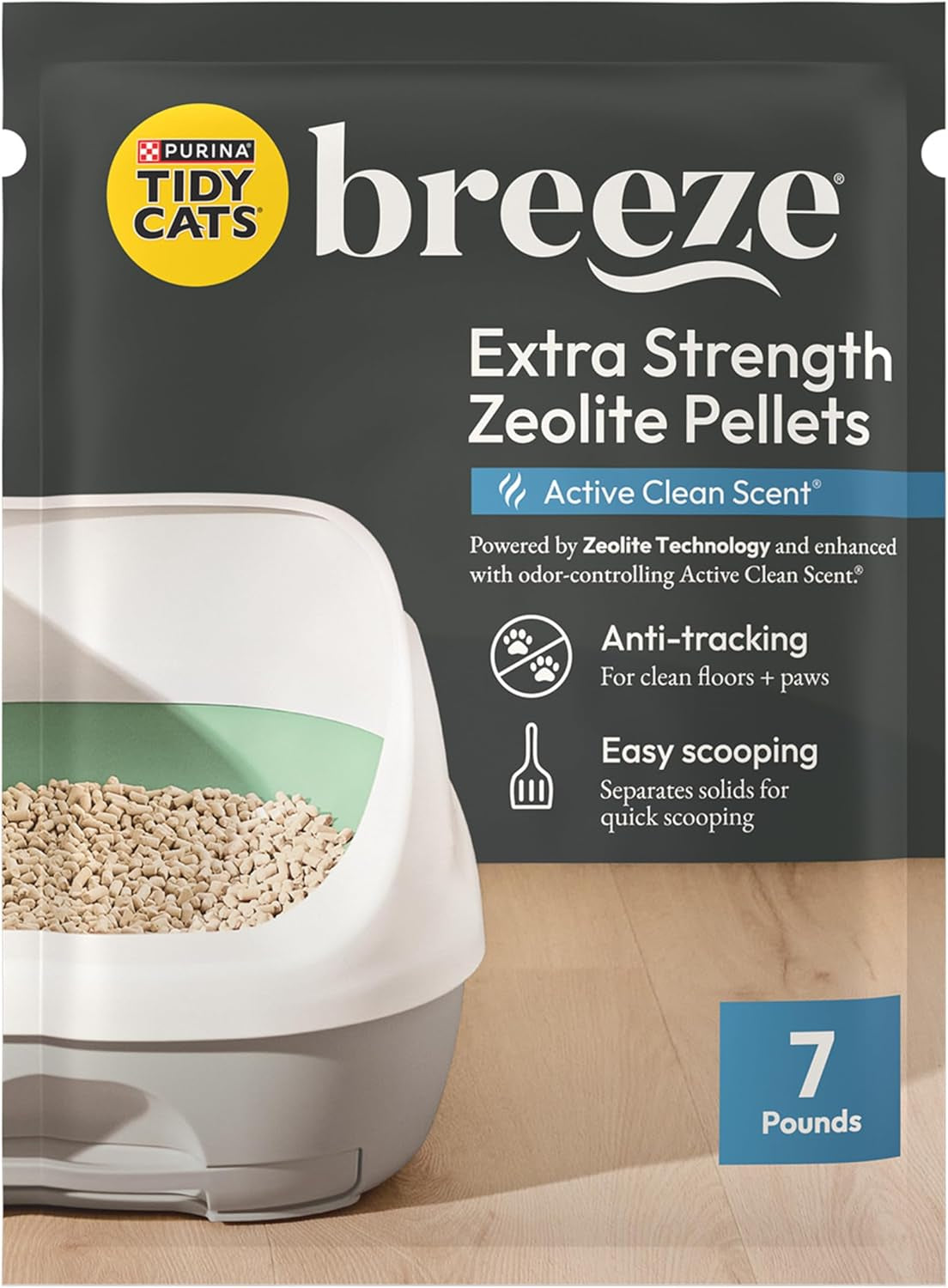 Breeze Enhanced Cat Litter Pellets Refill - Four 7 lb Bags